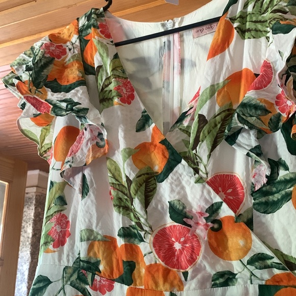 Women's Ivy City Co. Trixie Dress in Citrus Maxi Tiered A-line Size 10 - Picture 3 of 10